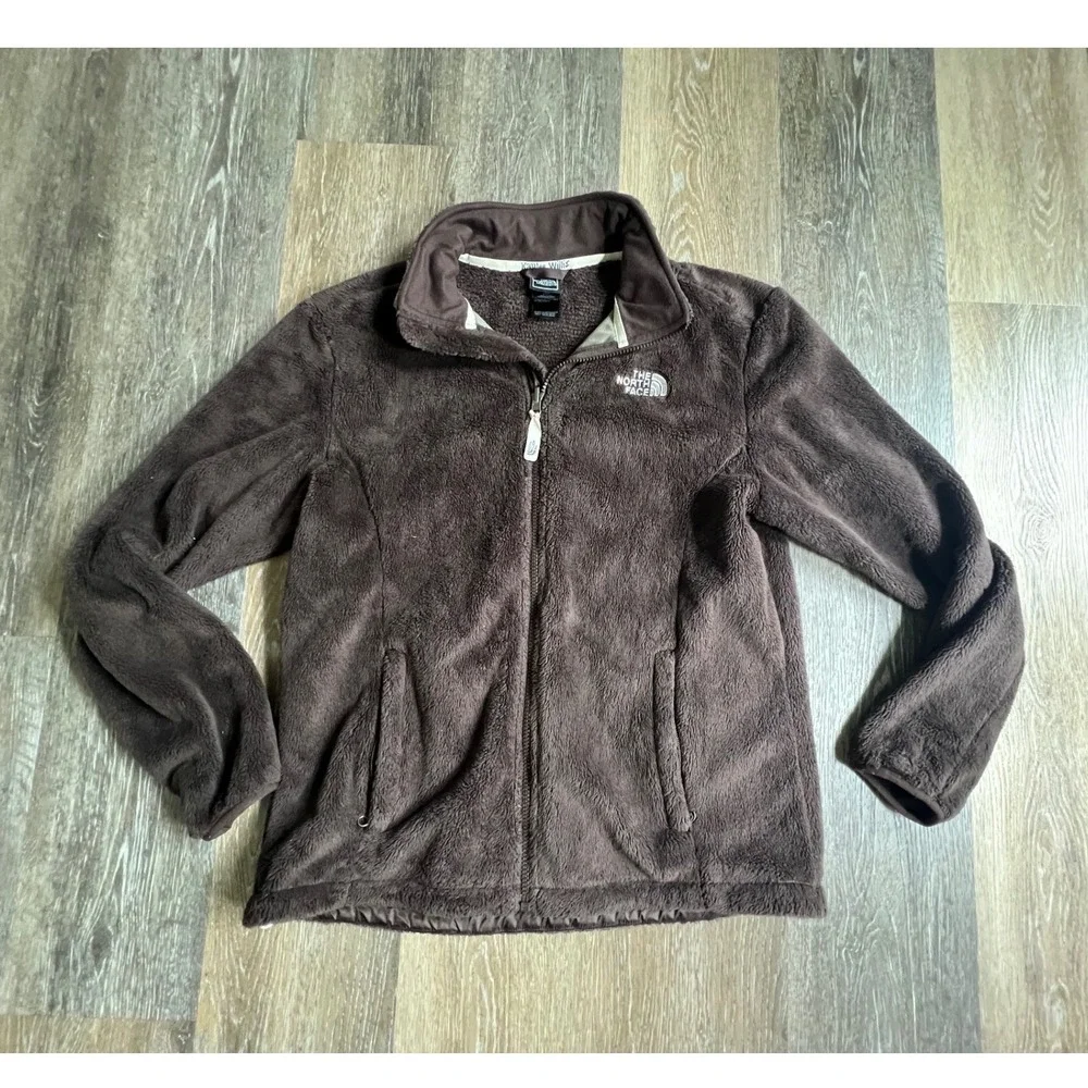 The North Face Osito Fleece Jacket Womens Large Brown Full Zip High Pile Soft